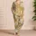 Golden Feather Sparkle Motif for Glamorous Lounging and Relaxed Evenings Satin Pajamas Set - 4