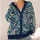 Navy Teal Paisley Blooms for Colorful Everyday Layering and Spring Garden Style All-over Print Knitted Cardigan - 4