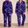 Electric Violet Lightning for Cozy Autumn Nights and Bold Lounge Style for Men Satin Pajamas Set - 2