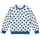 Ivory And Cobalt Blue Polka Dots For French Retro Casual Spring Summer Style All-over Print Knitted Sweater - 4