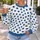 Ivory And Cobalt Blue Polka Dots For French Retro Casual Spring Summer Style All-over Print Knitted Sweater - 5