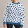 Ivory And Cobalt Blue Polka Dots For French Retro Casual Spring Summer Style All-over Print Knitted Sweater - 1