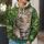 Wide-Eyed Tabby Cat in Lush Greenery for Everyday Nature Lovers All-over Print Hoodie (Lightweight) - 5