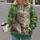 Wide-Eyed Tabby Cat in Lush Greenery for Everyday Nature Lovers All-over Print Hoodie (Lightweight) - 2