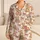 Teddy Bear And Pink Bow Motif For Cozy Spring And Autumn Lounging Satin Pajamas Set - 1
