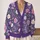 Purple Wildflower Meadow Blooms for Relaxed Spring Layering and Everyday Wear Style All-over Print Knitted Cardigan - 2