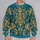 Teal Blue And Gilded Baroque Florals For Autumn Evenings And Elegant Seasonal Outings All-over Print Knitted Sweater - 2