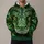 Green Snake Face with Amber Eyes for Bold Everyday Streetwear All-over Print Hoodie (Lightweight) - 1
