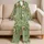 Cute Avocado Characters In Soft Sage Green For Cozy Lounging And Sleepy Nights Women Satin Pajamas Set - 5