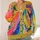 Vibrant Rainbow Color Blocks for Everyday Outfits and Creative Casual Style All-over Print Knitted Cardigan - 4
