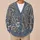 Blue Gray Paisley Florals for Everyday Layering and Creative Casual Style All-over Print Knitted Cardigan - 6