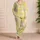 Butter Yellow Bunny Cloud Nursery Nights for Cozy Sleep at Home for Little Kids Daily Satin Pajamas Set - 4