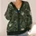 Dark Forest Ferns and Ivory Roses for Everyday Botanical Nature-Inspired Layering All-over Print Knitted Cardigan - 4