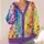 Rainbow Wildflower Color Wash For Cheerful Everyday Layering And Creative Casual Style All-over Print Knitted Cardigan - 4