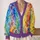 Rainbow Wildflower Color Wash For Cheerful Everyday Layering And Creative Casual Style All-over Print Knitted Cardigan - 2
