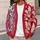 Crimson Ivory Paisley Florals for Romantic Everyday Layering and Garden Gatherings All-over Print Knitted Cardigan - 5