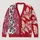 Crimson Ivory Paisley Florals for Romantic Everyday Layering and Garden Gatherings All-over Print Knitted Cardigan - 1