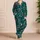 Deep Teal Christmas Candy Cane Sleepwear For Cozy Holiday Nights Plus Size Women Satin Pajamas Set - 4