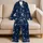 Navy Moon And Star Nightwear For Cozy Bedtime Gifts, Evening Relaxation For Women Satin Pajamas Set - 5