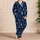Navy Moon And Star Nightwear For Cozy Bedtime Gifts, Evening Relaxation For Women Satin Pajamas Set - 4