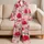 Crimson And Pink Roses For Cozy Romantic Evenings, Soft Blush Style For Home Comfort Satin Pajamas Set - 5