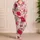 Crimson And Pink Roses For Cozy Romantic Evenings, Soft Blush Style For Home Comfort Satin Pajamas Set - 4