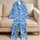 Cornflower Blue Daisy Blooms For Cozy Nights, Weekend Lounging, And Gift Giving At Home Satin Pajamas Set - 5