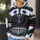 Black-and-White Sheriff Patrol Car Face Costume for Theme Park Days and Family Events All-over Print Hoodie (Lightweight) - 5