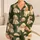 Vintage Olive Green Puppy Motif For Cozy Home Evenings, Pet Lover Gift For Women Satin Pajamas Set - 1