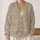 Ivory Botanical Linework on Taupe for Relaxed Everyday Layering and Casual Outings All-over Print Knitted Cardigan - 2