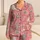 Pastel Cat Nap Sleep Gift With Rose Pink All Over Cozy Mood For Cat Lovers At Home Satin Pajamas Set - 1