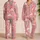 Pastel Cat Nap Sleep Gift With Rose Pink All Over Cozy Mood For Cat Lovers At Home Satin Pajamas Set - 2