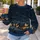 Crescent Moon Village Nightscape for Cozy Autumn Evenings and Quiet Stargazing All-over Print Knitted Sweater - 5