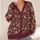 Burgundy Cream Wildflower Blooms for Cozy Everyday Layering and Bohemian Wardrobe Style All-over Print Knitted Cardigan - 4