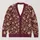 Burgundy Cream Wildflower Blooms for Cozy Everyday Layering and Bohemian Wardrobe Style All-over Print Knitted Cardigan - 1