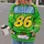 Green Number 86 Race-Car Twin Costume for Theme Park Visits and Family Cosplay Events All-over Print Hoodie (Lightweight) - 2