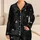 Charcoal Starry Night Cozy Gift for Women Who Love Vintage Lounge Comfort At Home Satin Pajamas Set - 1