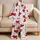 Cherry Red Heart Motif Lounge Wear for Cozy Bedtime, Romantic Gifts, and Teen Girls Satin Pajamas Set - 5