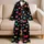 Colorful Heart Motif On Black For Cozy Valentine Nights And Gift Giving For Women Satin Pajamas Set - 5