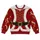 Mrs Claus Red Corset Outfit for Christmas Parties and Festive Holiday Celebrations All-over Print Knitted Sweater - 4