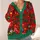 Red Teddy Bear Christmas Lights and Merry Christmas Holiday Cheer for Festive Celebrations All-over Print Knitted Cardigan - 4