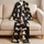 Cute Cat Repeat Charcoal Cat Lover Lounge Set for Cozy Bedtime and Weekend Wear Satin Pajamas Set - 5