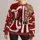 Tattooed Santa Couple Costumes for Christmas Parties and Matching Holiday Celebrations All-over Print Knitted Sweater - 1