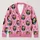 Cute Spooky Clown Hearts for Halloween Layering and Everyday Alternative Style for Teens All-over Print Knitted Cardigan - 1