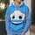 Blue Cartoon Vehicle Face Birthday Gift for Young Racing Fans and Family Celebrations All-over Print Hoodie (Lightweight) - 5