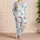Watercolor Butterfly Evening Comfort For Women, Soft Ivory Boutique Bedtime Style Satin Pajamas Set - 4