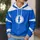 Blue And White Circular Emblem Look For Comic Fans And Halloween Celebrations All-over Print Hoodie (Lightweight) - 5