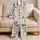 Skull Floral Butterfly Motifs for Cozy Nights, Gothic Gift for Women and Witchy Homes Satin Pajamas Set - 5
