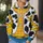 Yellow Cowboy Vest Costume Look for Halloween Parties and Family Group Celebrations All-over Print Hoodie (Lightweight) - 5