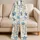 Sea Turtle Coastal Summer Evenings At Home, Plus Size Women, Ivory Resort Vibes Satin Pajamas Set - 5